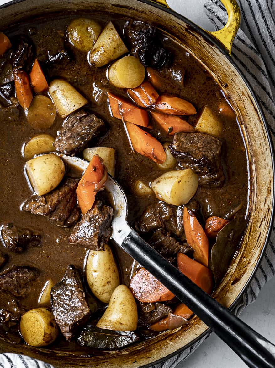 Close up of Beef stew in pot