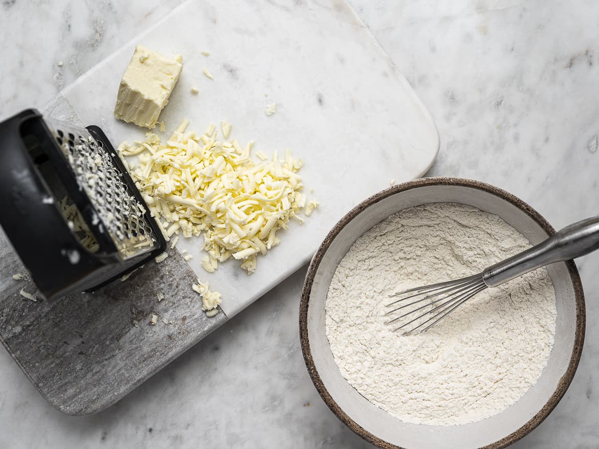 Grated butter