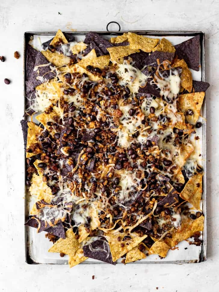 baked nachos with melted cheese