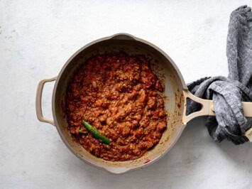 Tomato mixture in skillet