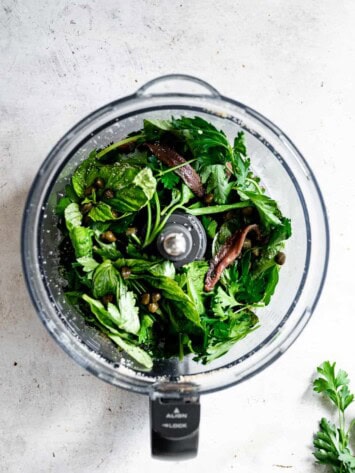 salsa verde ingredients in food processor