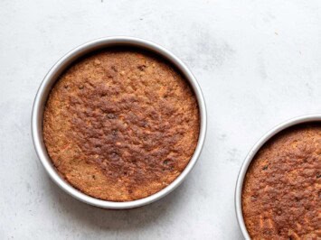 baked carrot cake in pans