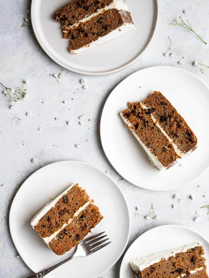 sliced pieces of grain-free carrot cake