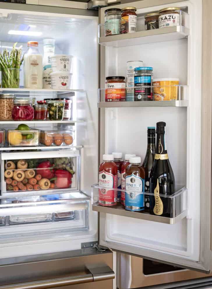 Inside of fridge and fridge door