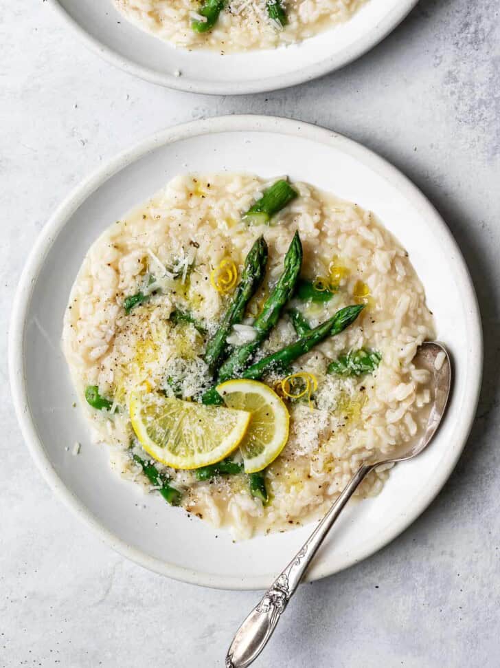 2 bowls with Lemon Asparagus Risotto 