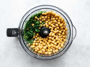 chickpeas in food processor