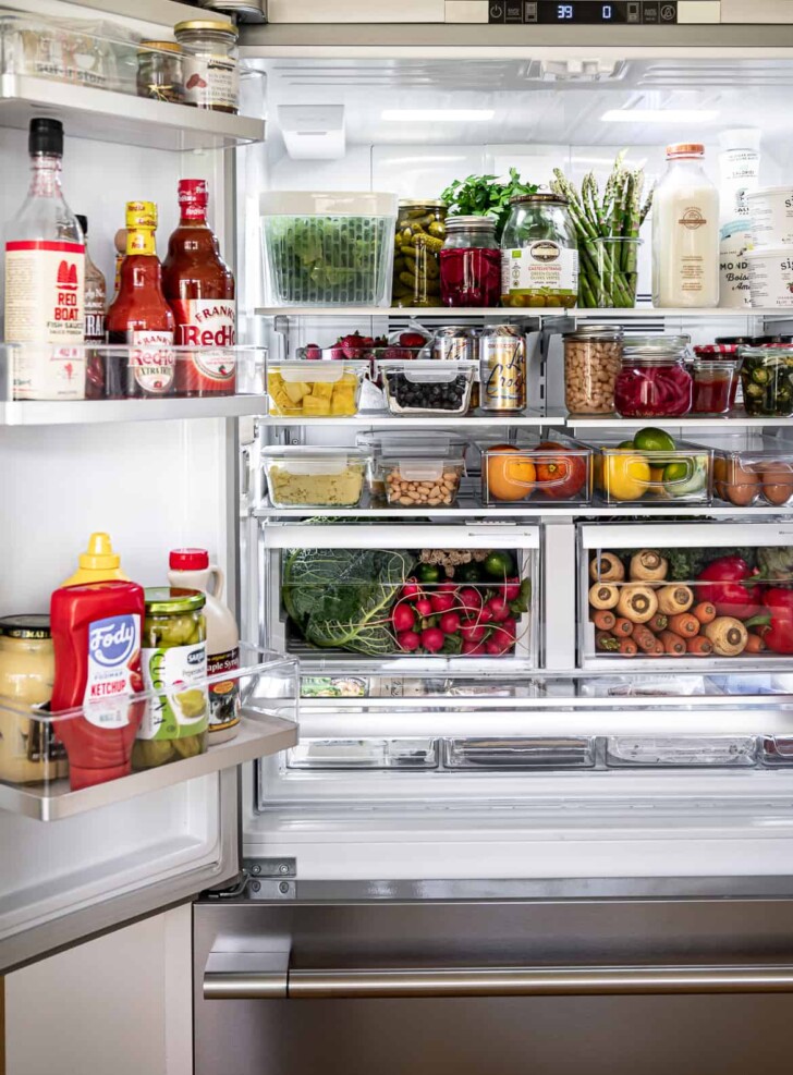 Inside of fridge and fridge door