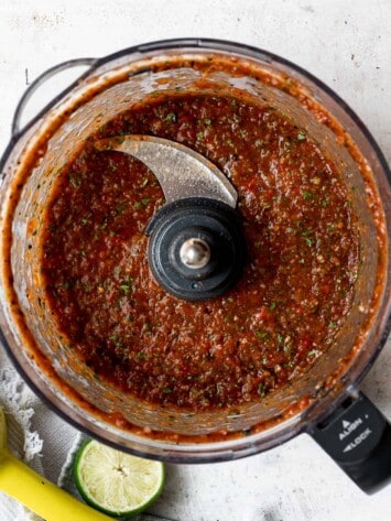  blended salsa in food processor