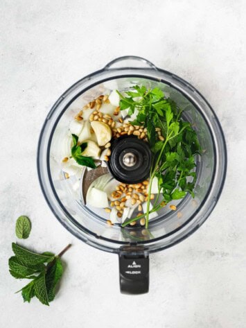 Ingredients in food processor