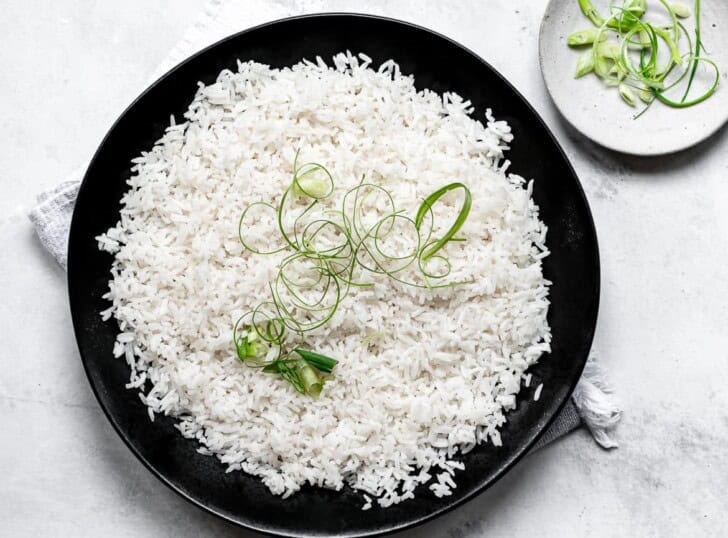 coconut rice in serving bowl