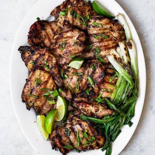 Grilled Lemongrass Chicken on platter