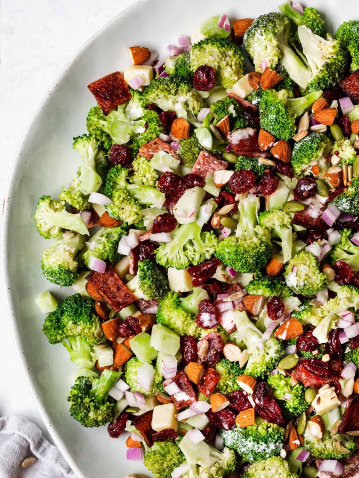 Close up of broccoli salad