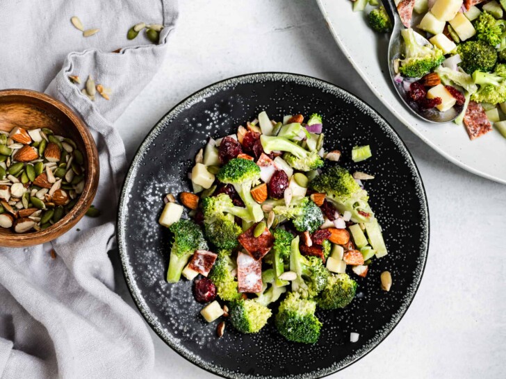 broccoli salad served on plate