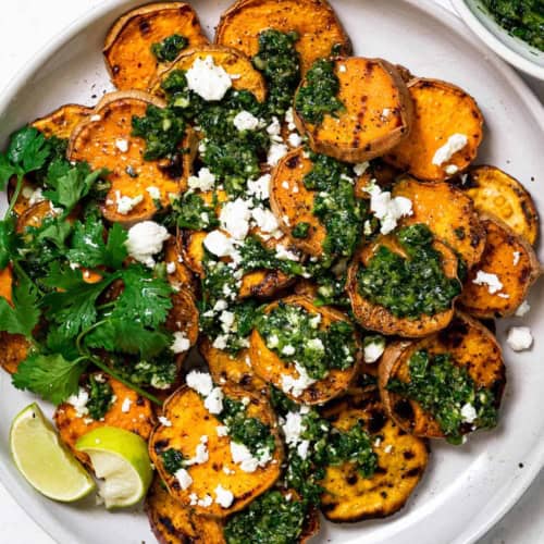 Grilled Sweet Potatoes with Zhoug