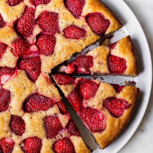 Strawberry Yogurt Cake sliced