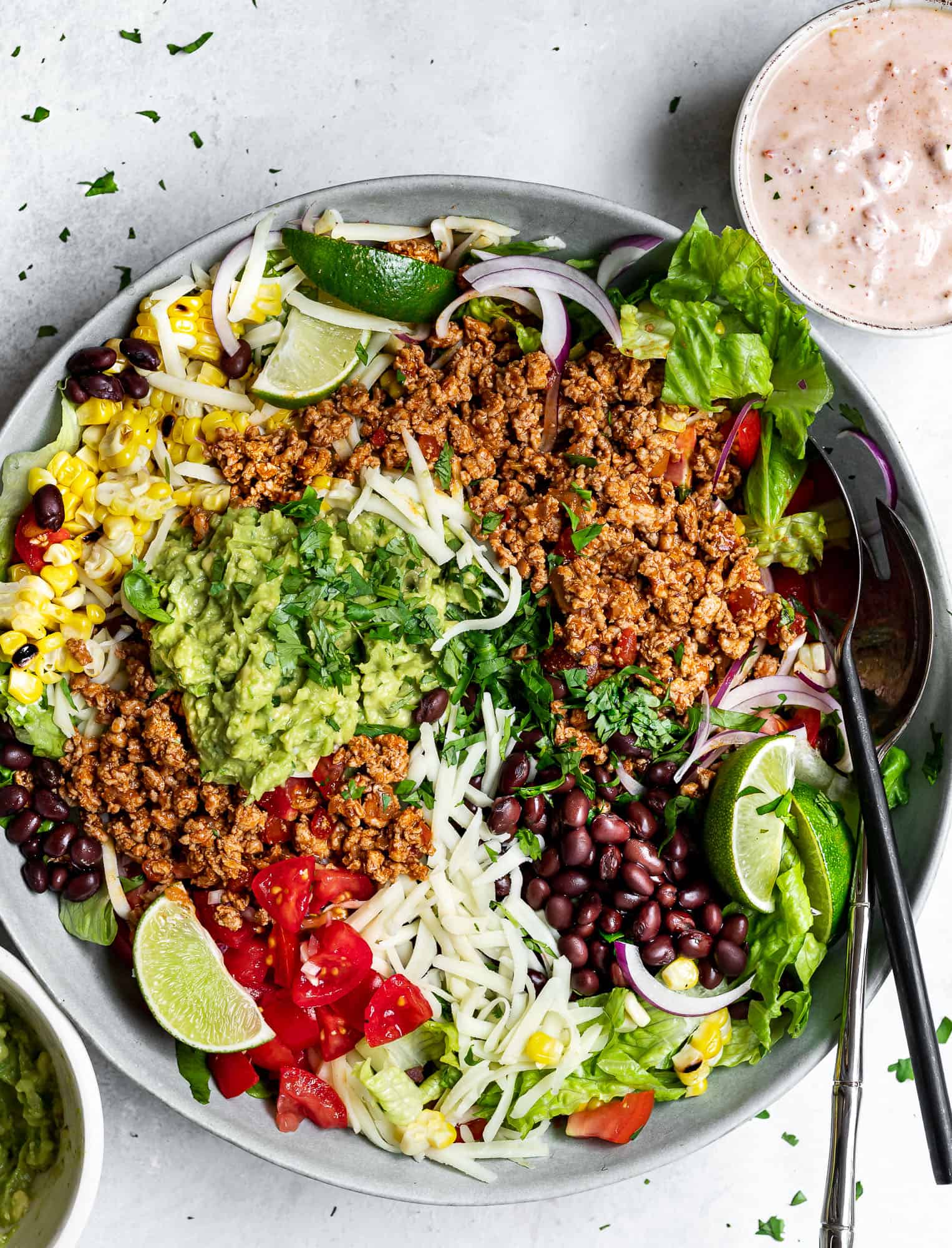 Turkey Taco salad in bowl