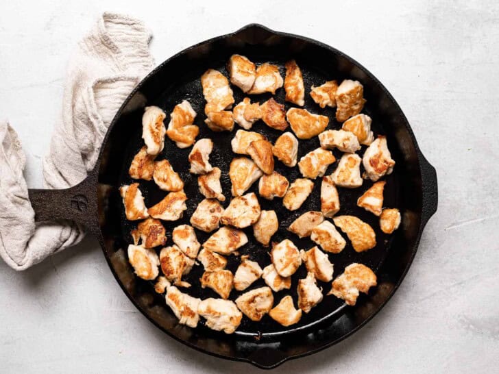 chicken seared in skillet