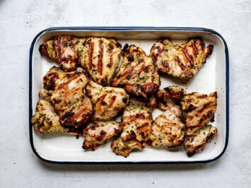 grilled chicken on sheet pan