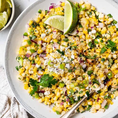 Mexican Street Corn Salad served in bowl