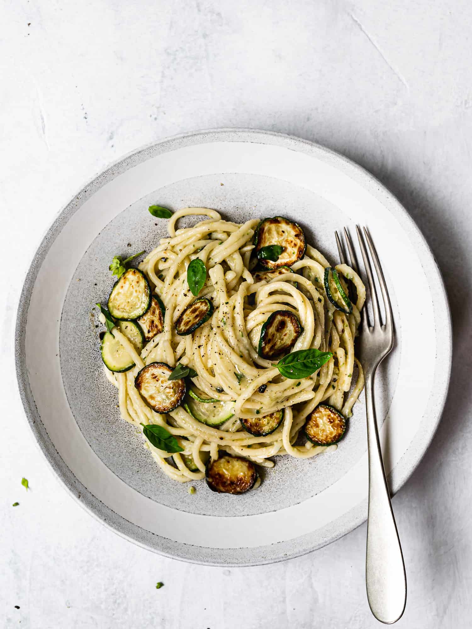 Spaghetti alla Nerano served in a bowl