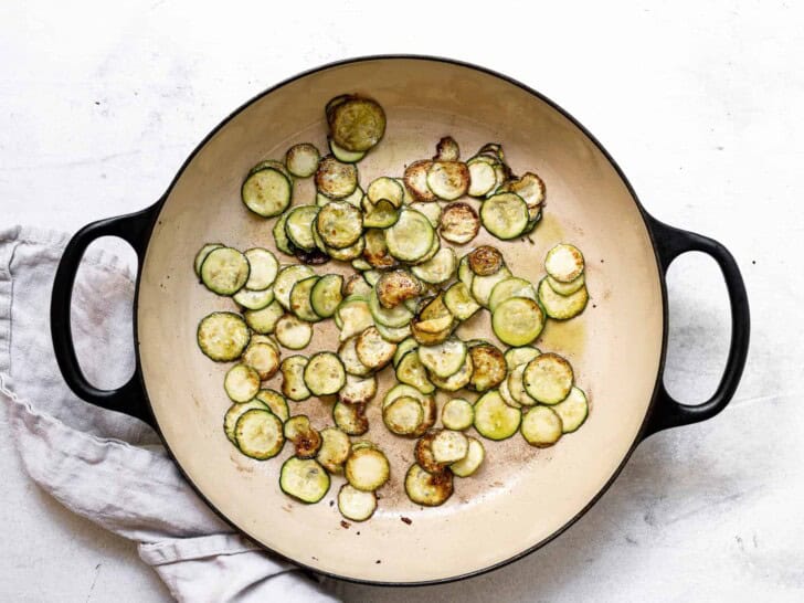 frying zucchini in skillet