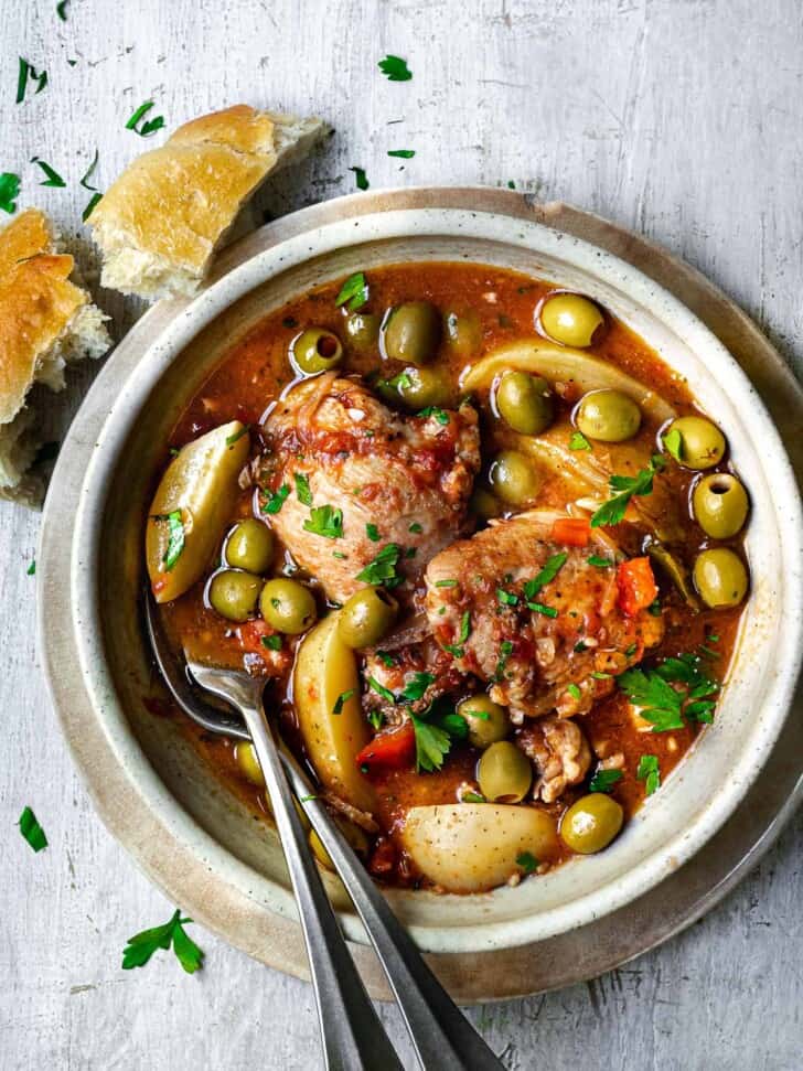 Slow cooker Chicken Stew served in bowl