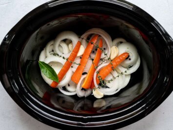 vegetables in bottom of crockpot