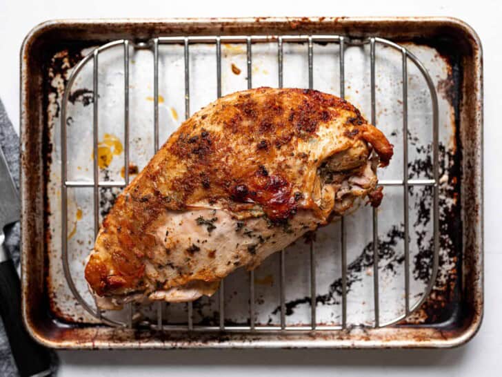 broiled turkey breast on rack