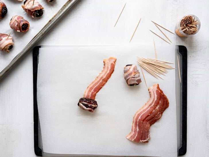 wrapping the dates in bacon