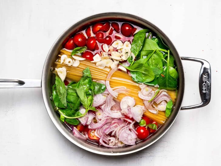 water added to pan with all the ingredients
