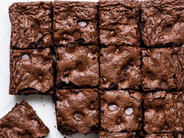 Almond flour brownies sliced in squares