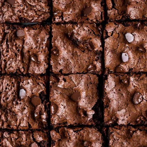 Almond flour brownies sliced in squares