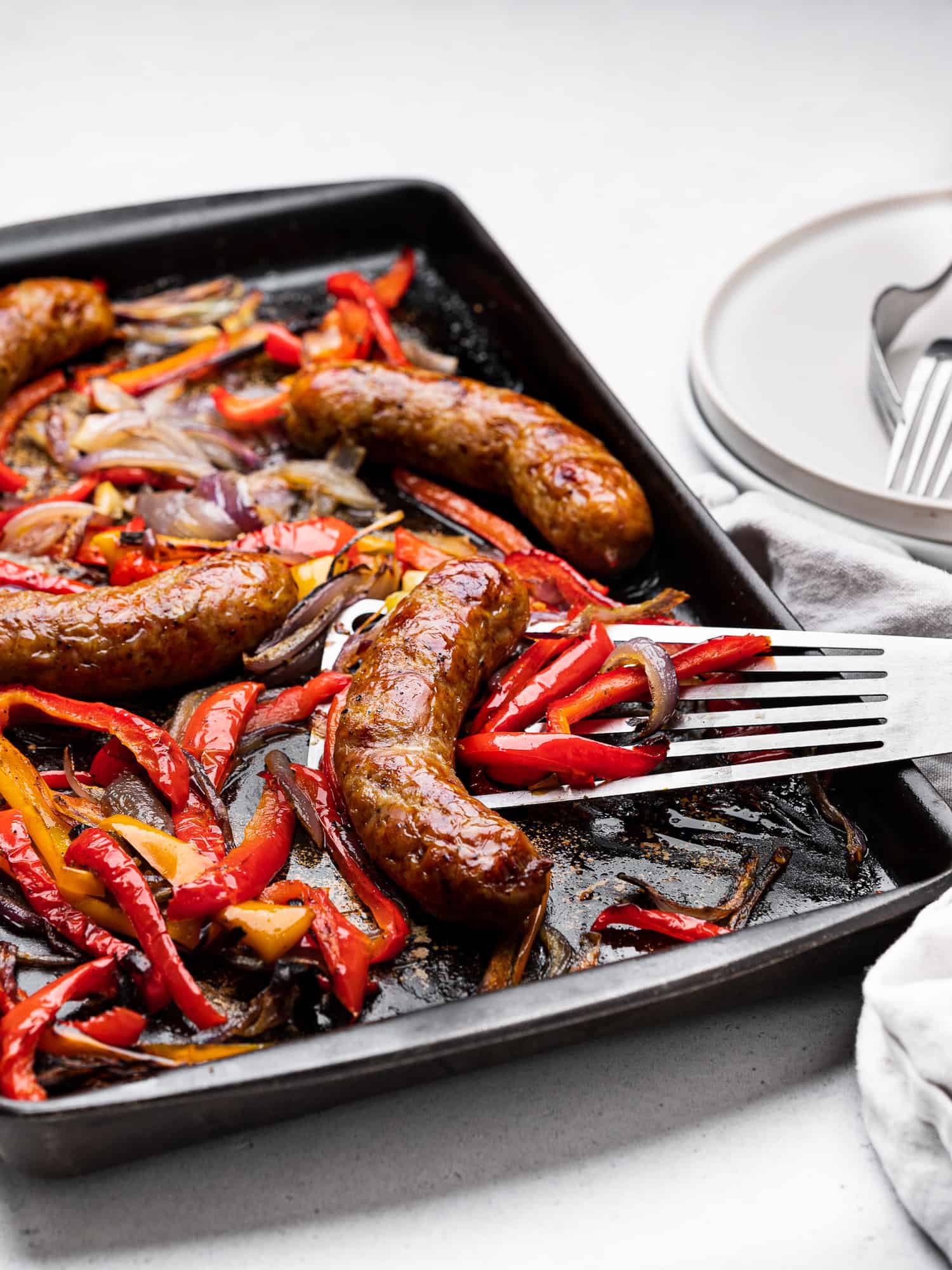 Baked Sausage, Peppers and Onions Sandra Valvassori