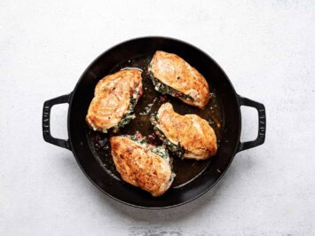 baked chicken in skillet