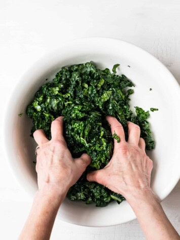 massaging the kale