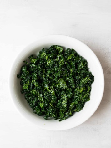 the massaged kale in a bowl