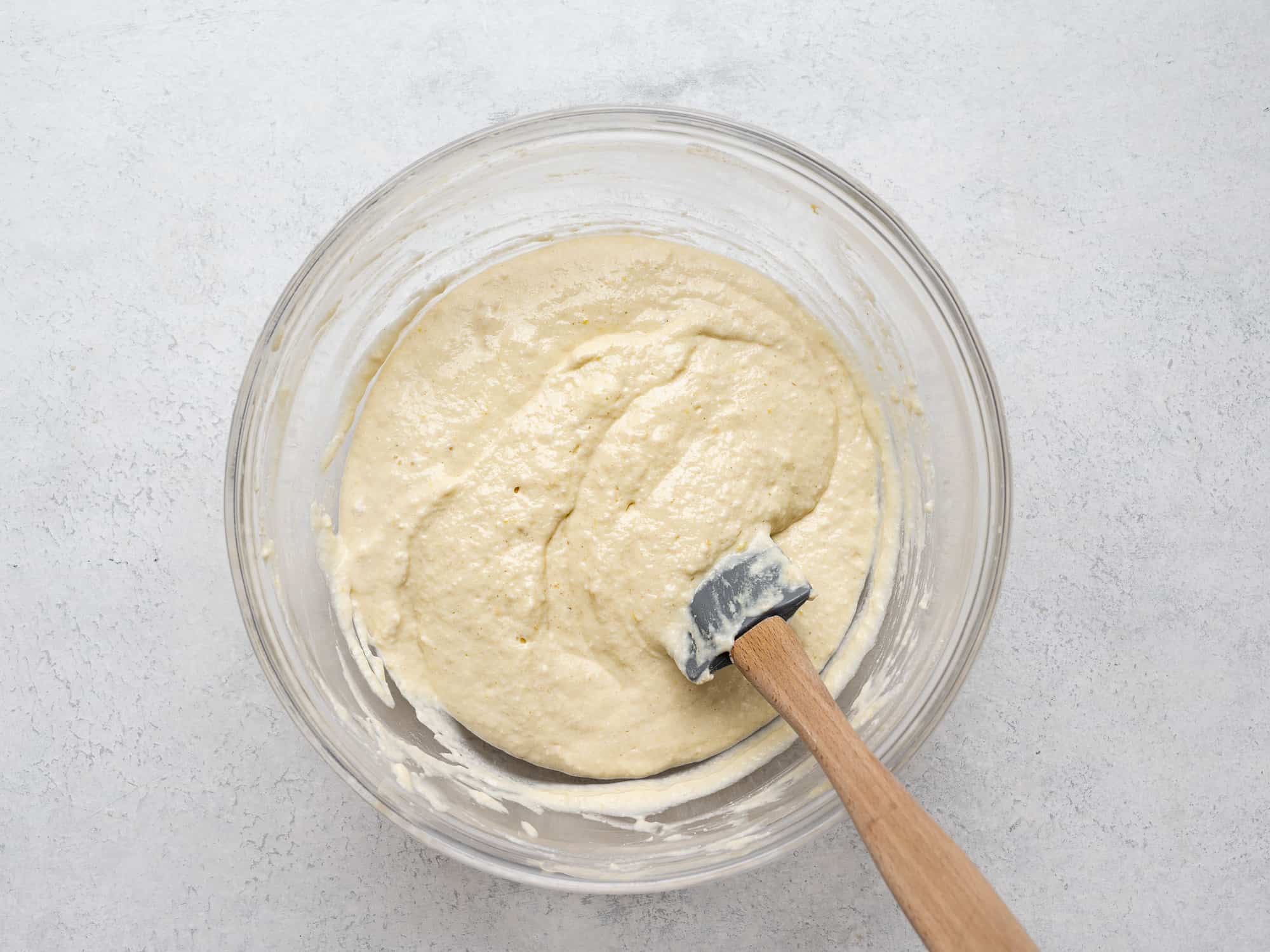 finished pancake batter in bowl