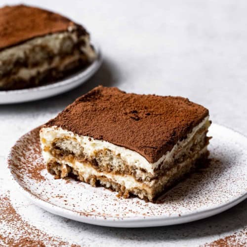 tiramisù slices served on plates