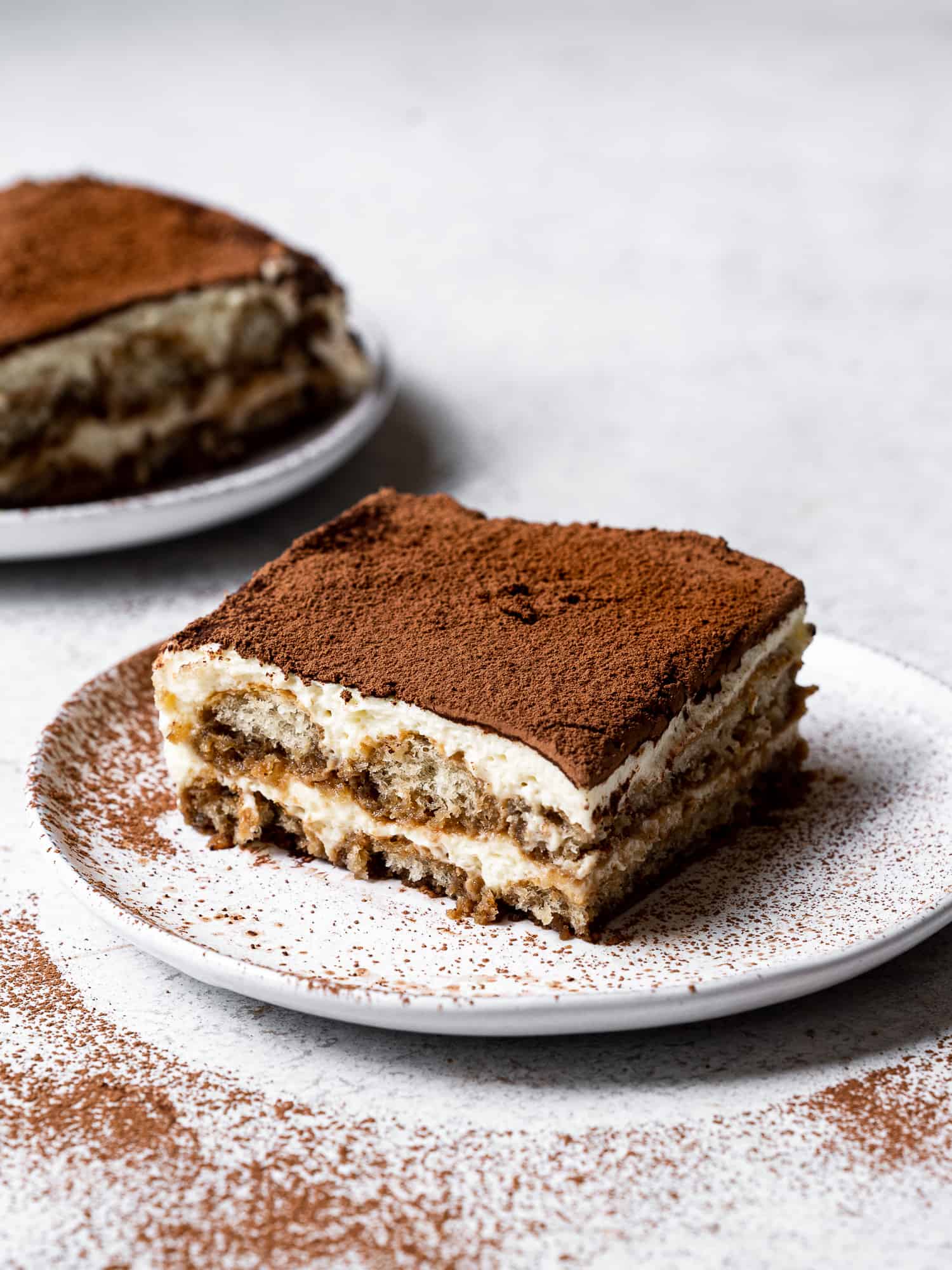 tiramisù slices served on plates