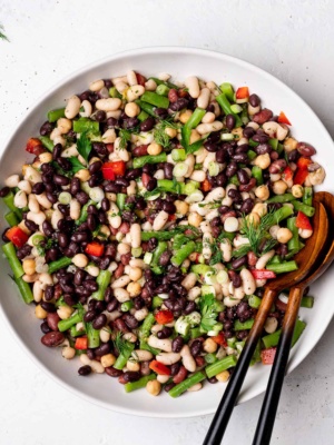 5 bean salad served in bowl