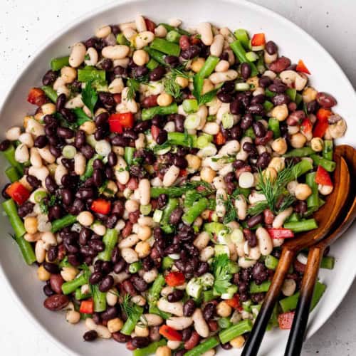 5 bean salad served in bowl