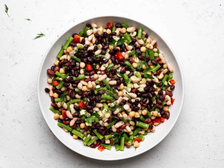 5 bean salad served in bowl