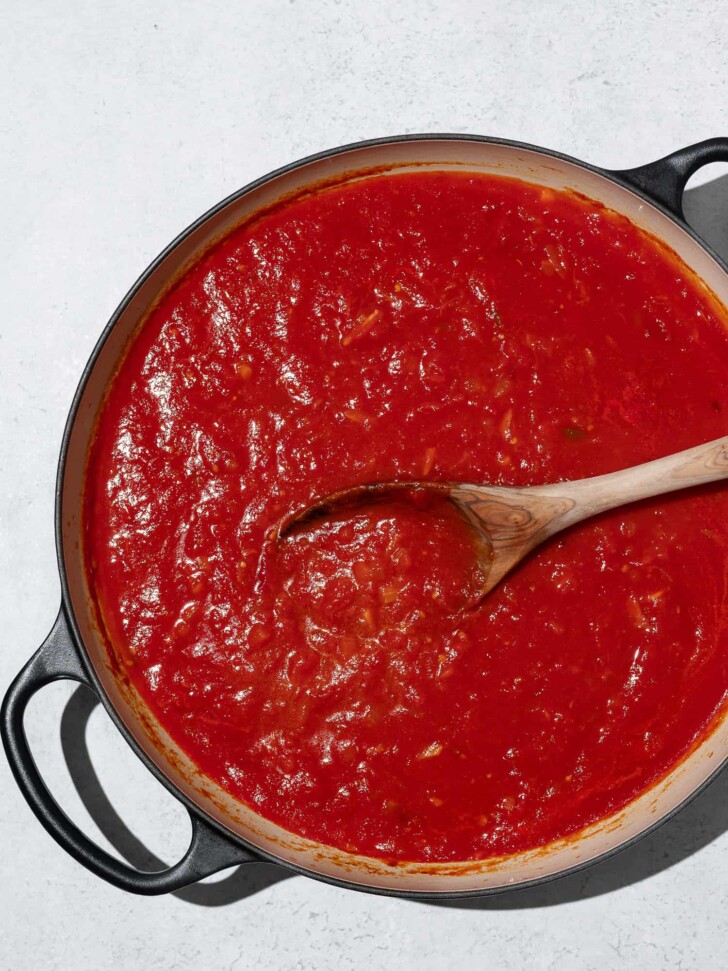 cooked sauce in skillet