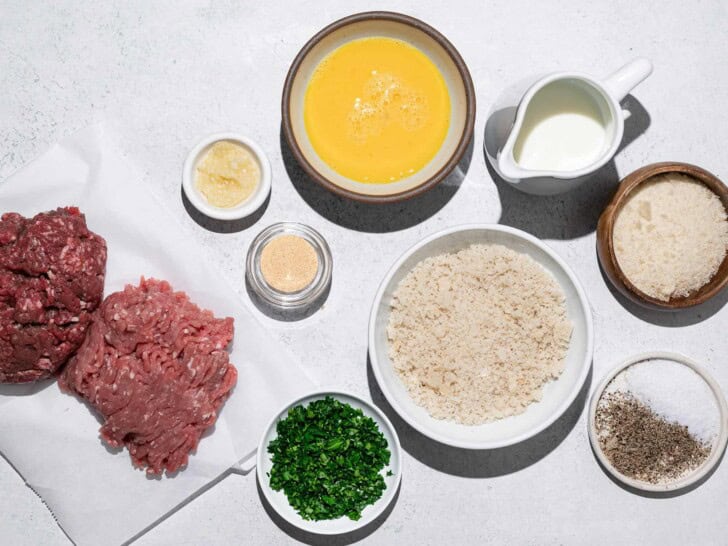 Ingredients for meatballs