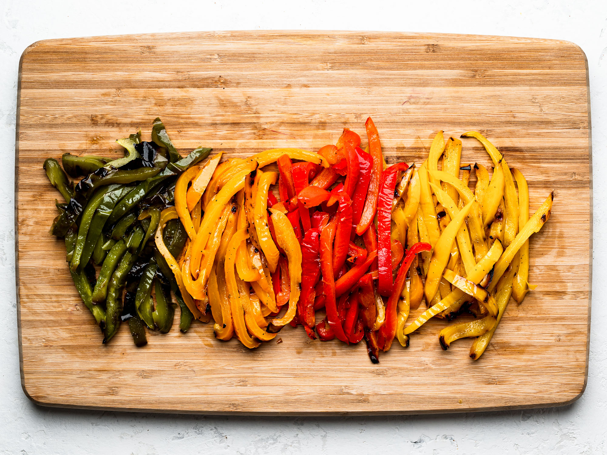 vegetables cut into strips