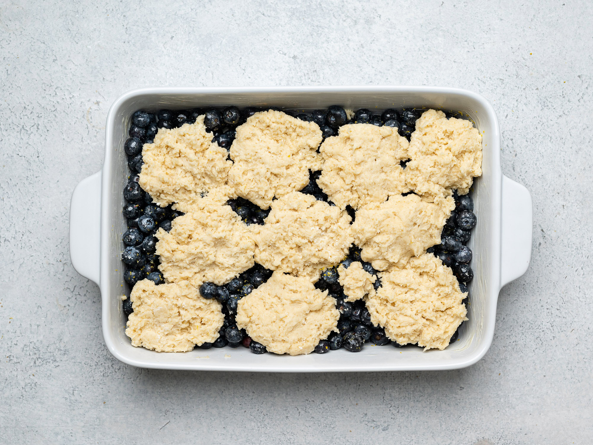 biscuit dough rounds on top of filling