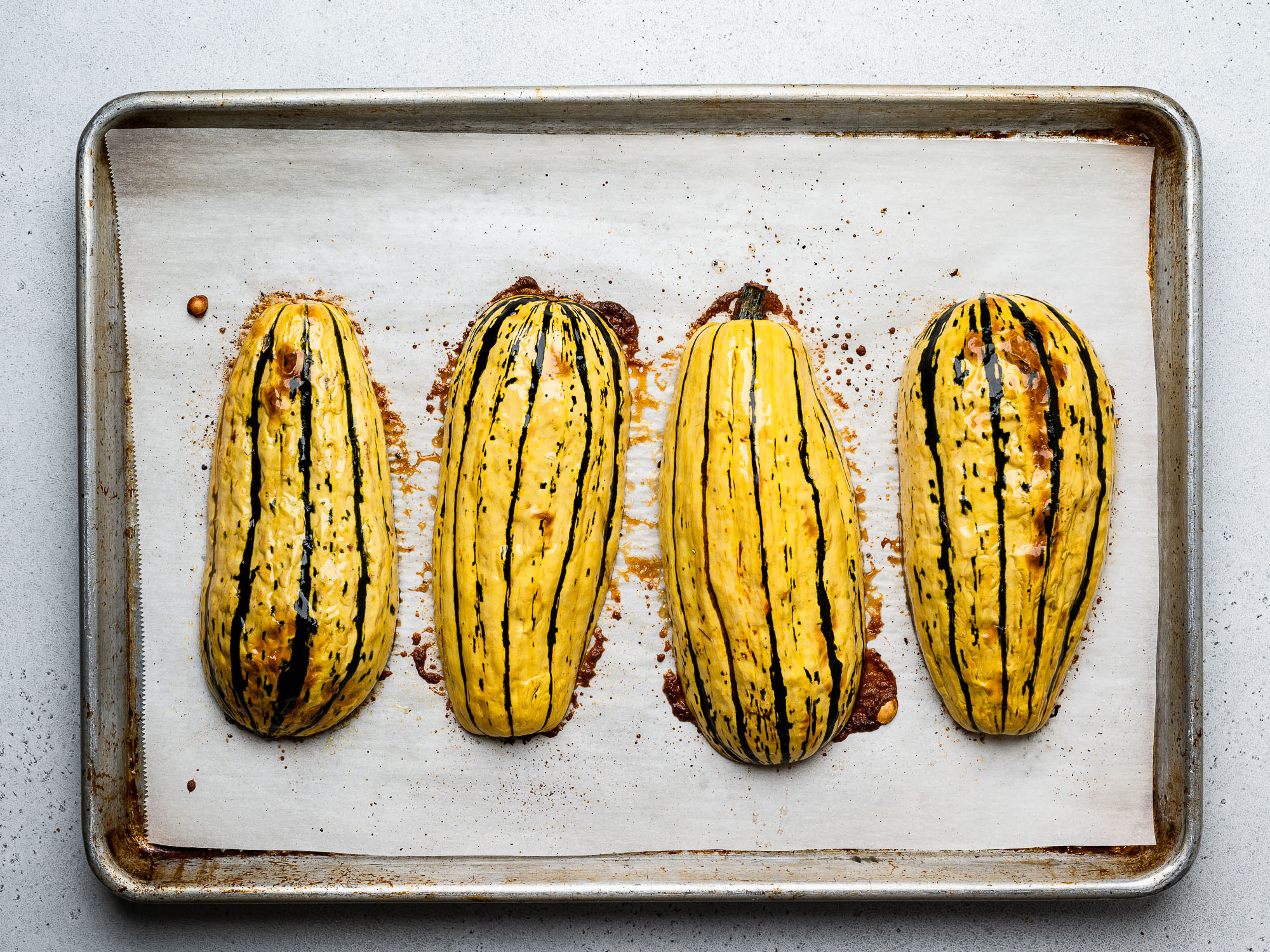 roasted delicata squash halves 