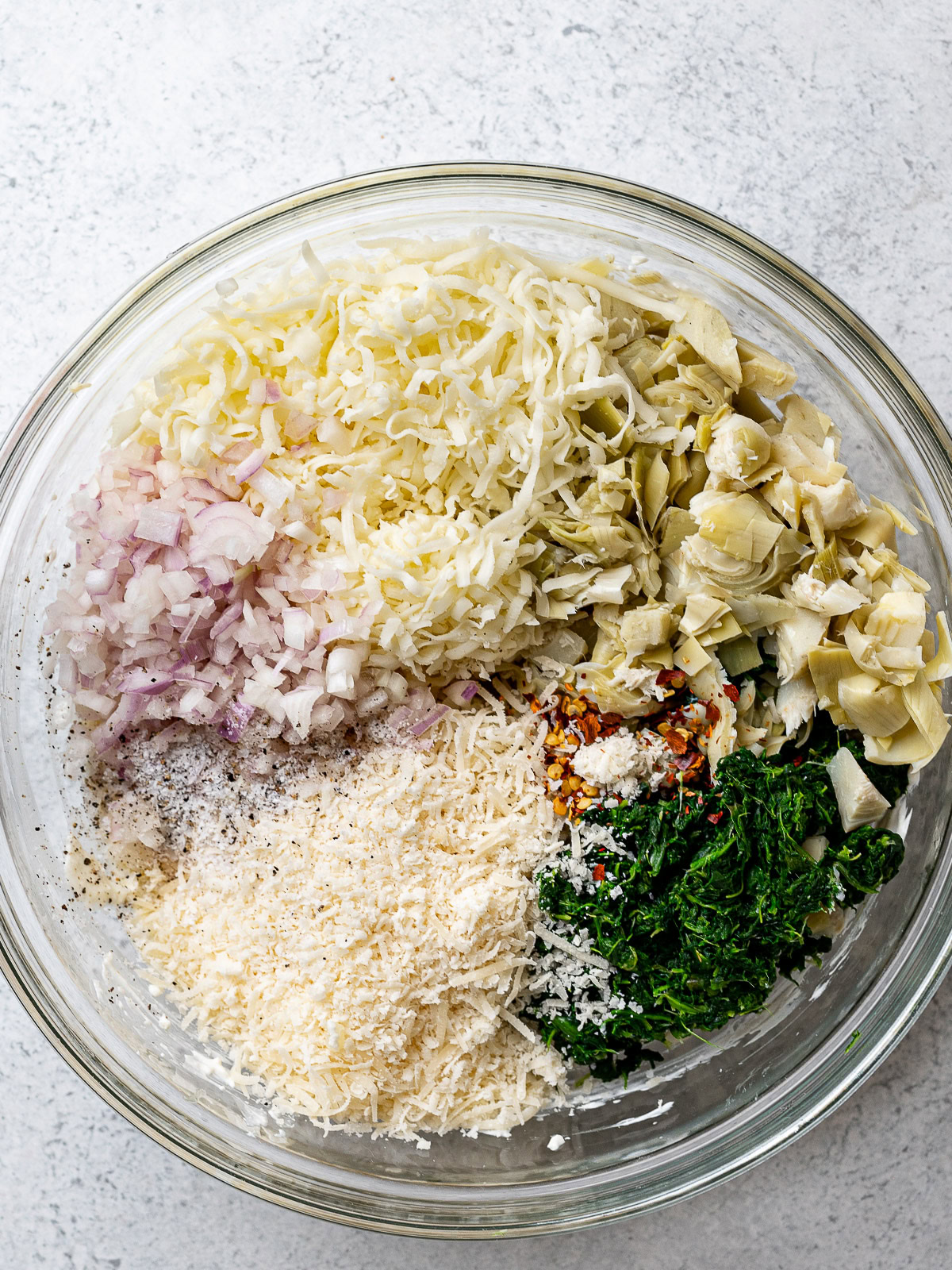 dip ingredients in mixing bowl