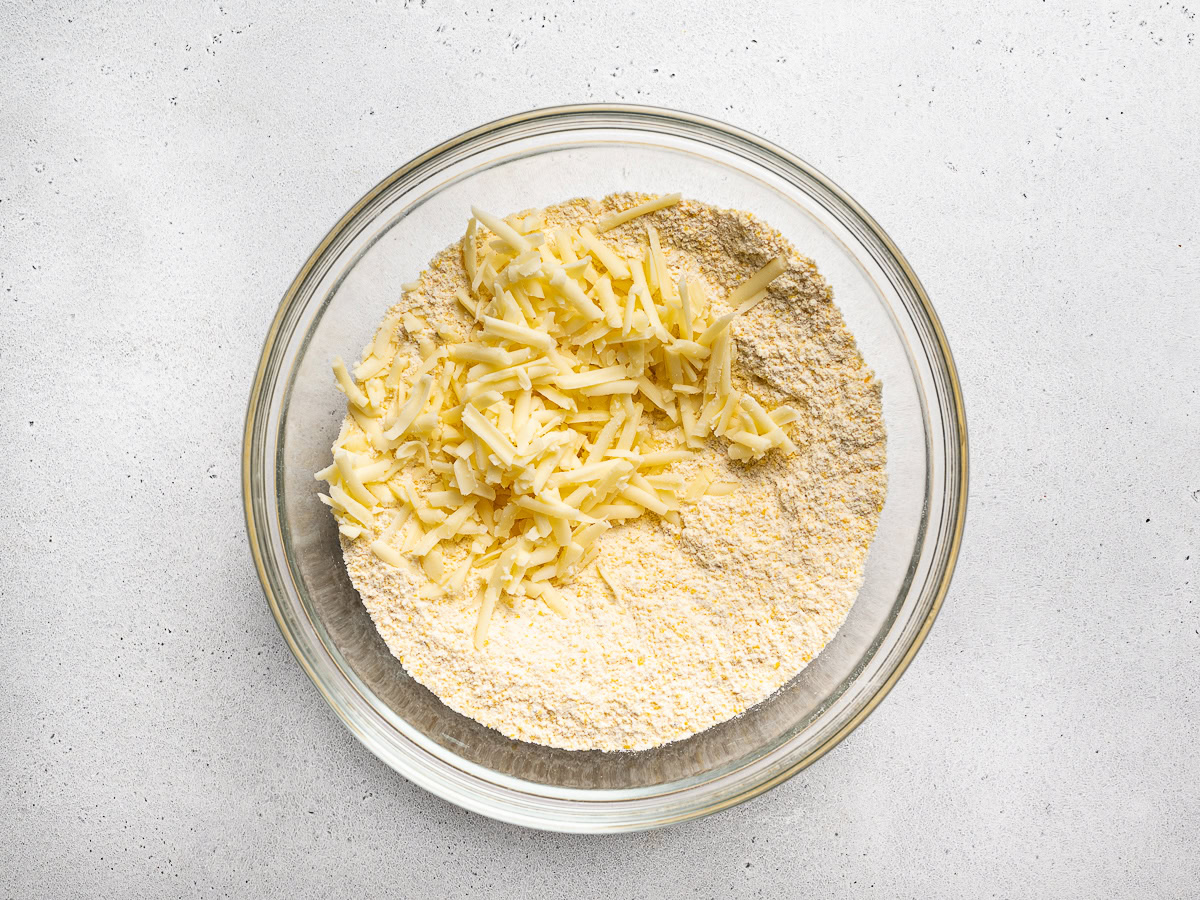 dry ingredients in mixing bowl