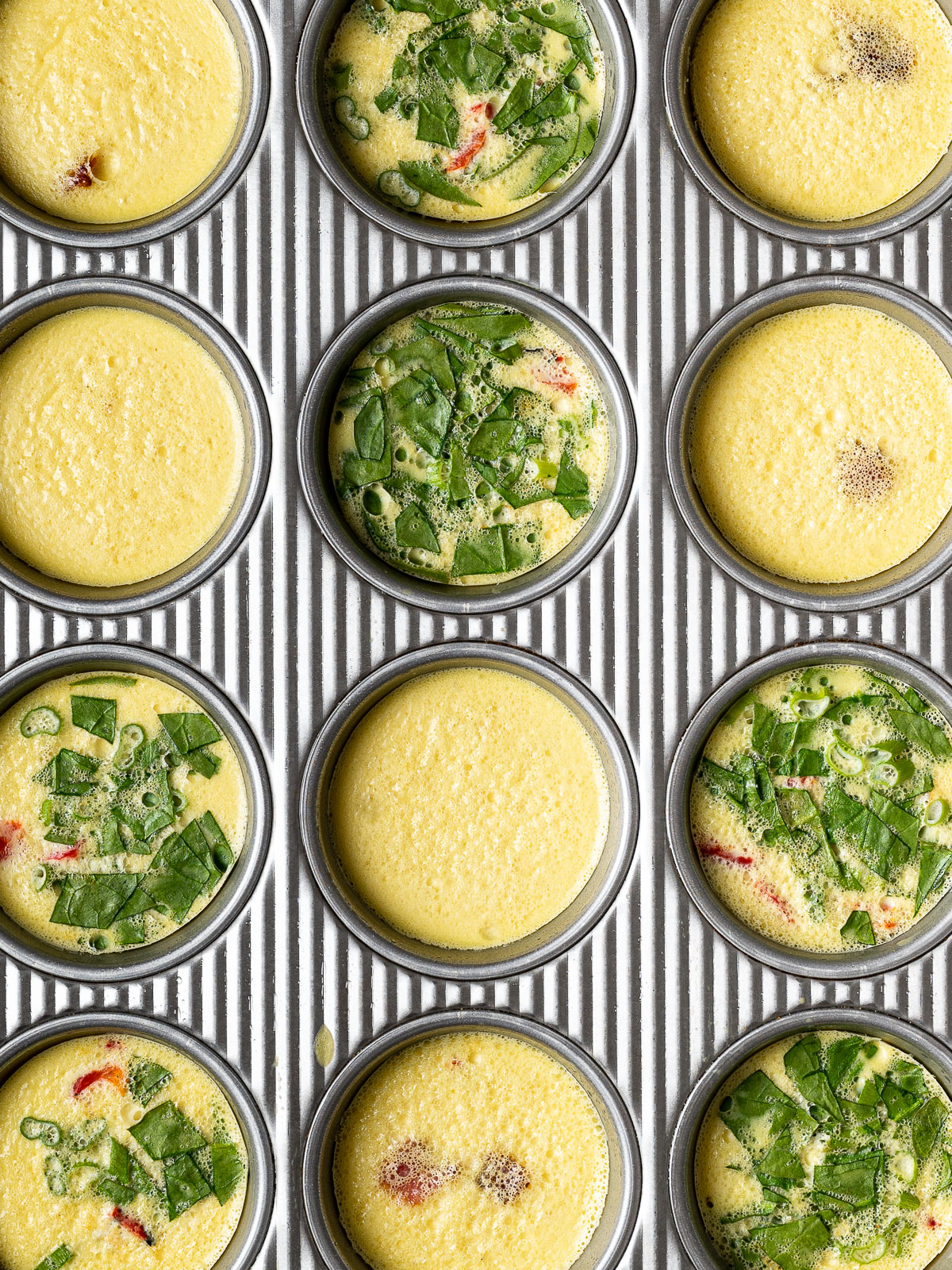 Baked Starbucks Copycat egg bites in muffin tin